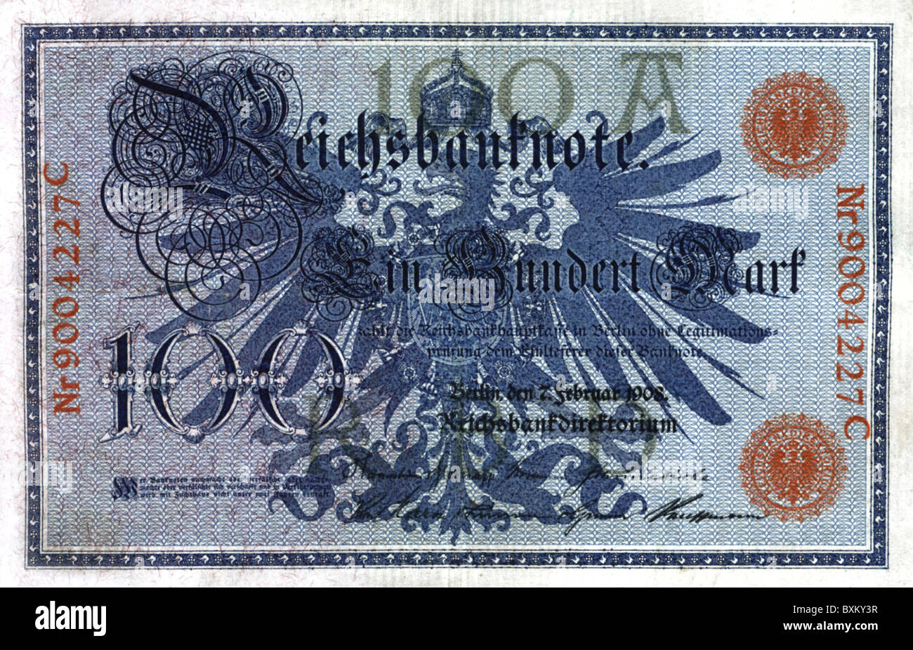 money / finance, bank notes, Germany, 100 Mark, 1908, AdditionalRights