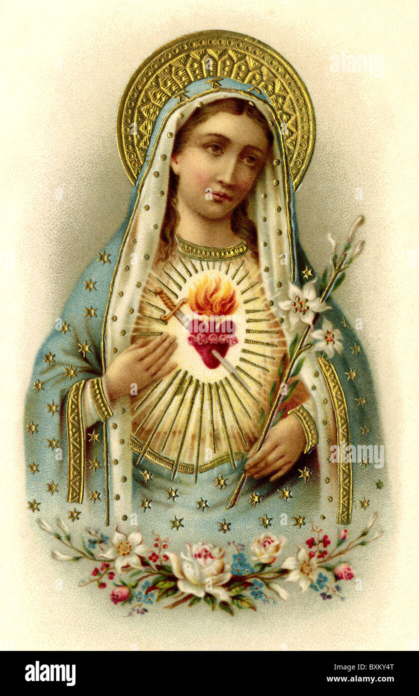 religion, Christianity, Sacred Heart of Mary, Saint Mary, Germany, 1910, Additional-Rights-Clearences-Not Available Stock Photo