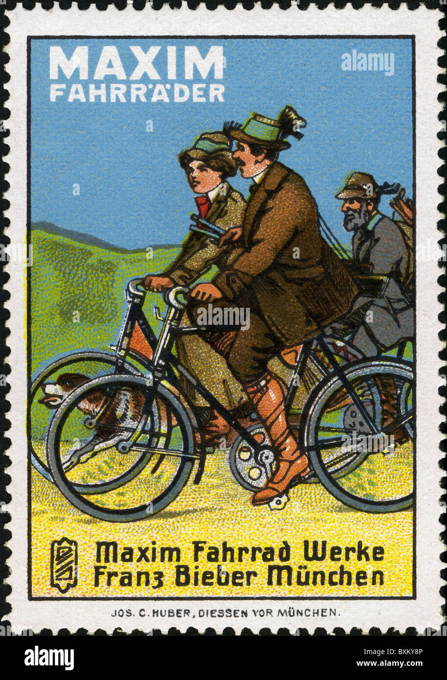 advertising, bicycle, Maxim Fahrrad Werke, Franz Bieber, Munich, Germany,  circa 1915, Additional-Rights-Clearences-Not Available Stock Photo - Alamy