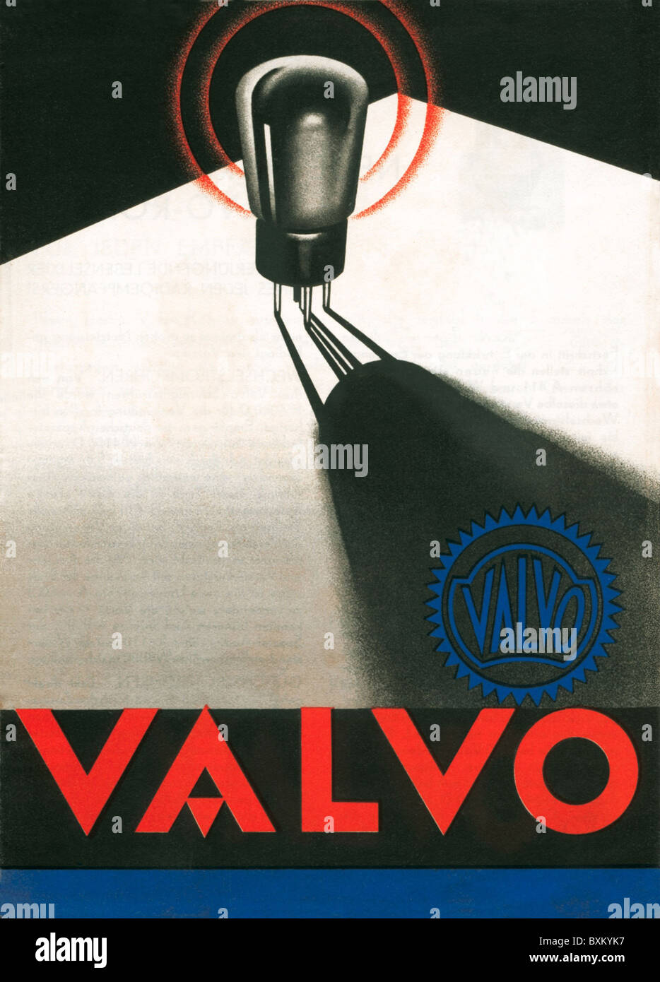 broadcast, radio, advertising for radio valve by Valvo, Germany, circa 1938, Additional-Rights-Clearences-Not Available Stock Photo