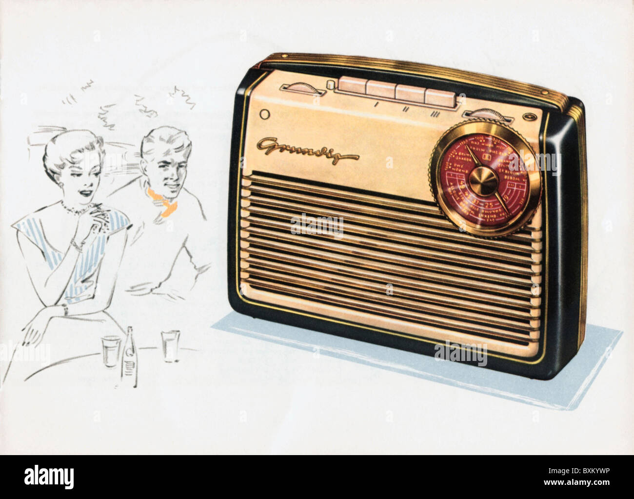 broadcast, radio, portable radio Grundig "Transistor-Boy 57", Germany,  1956, Additional-Rights-Clearences-Not Available Stock Photo - Alamy