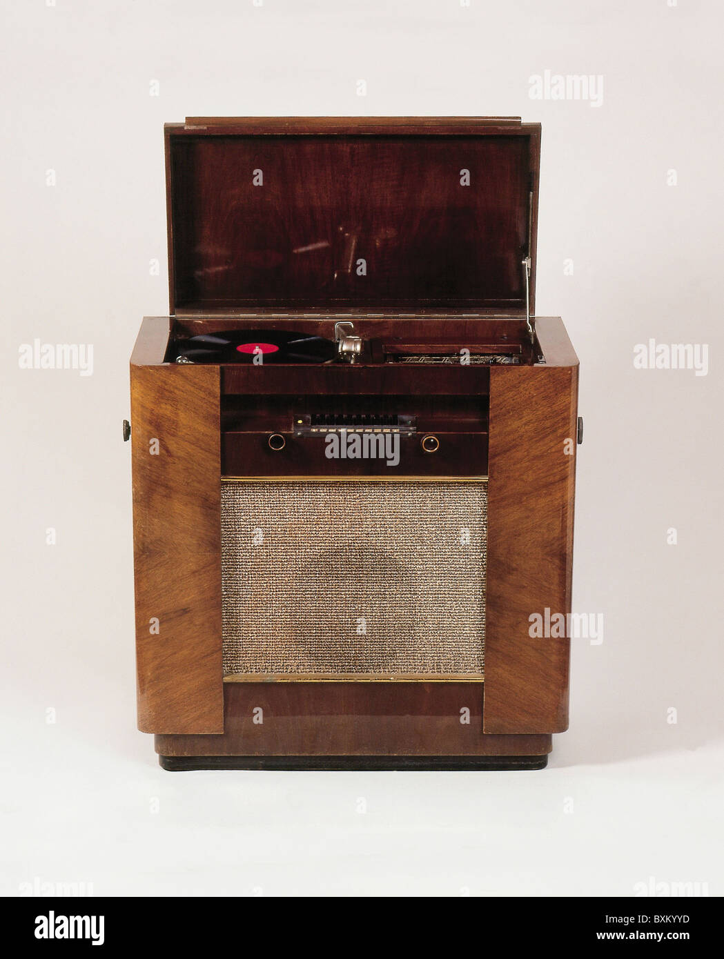 broadcast, radio, Philips music "D 65", with integrated radio set and record player, Germany, Additional-Rights-Clearences-Not Available Stock Photo - Alamy