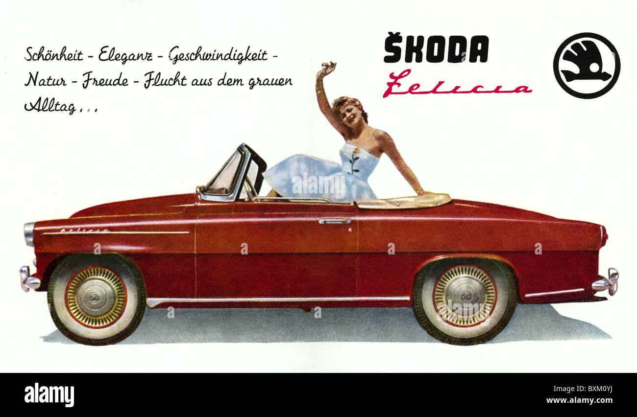transport / transportation, car, vehicle variants, Skoda, convertible, felicia, Czechoslovakia, 1959, Additional-Rights-Clearences-Not Available Stock Photo