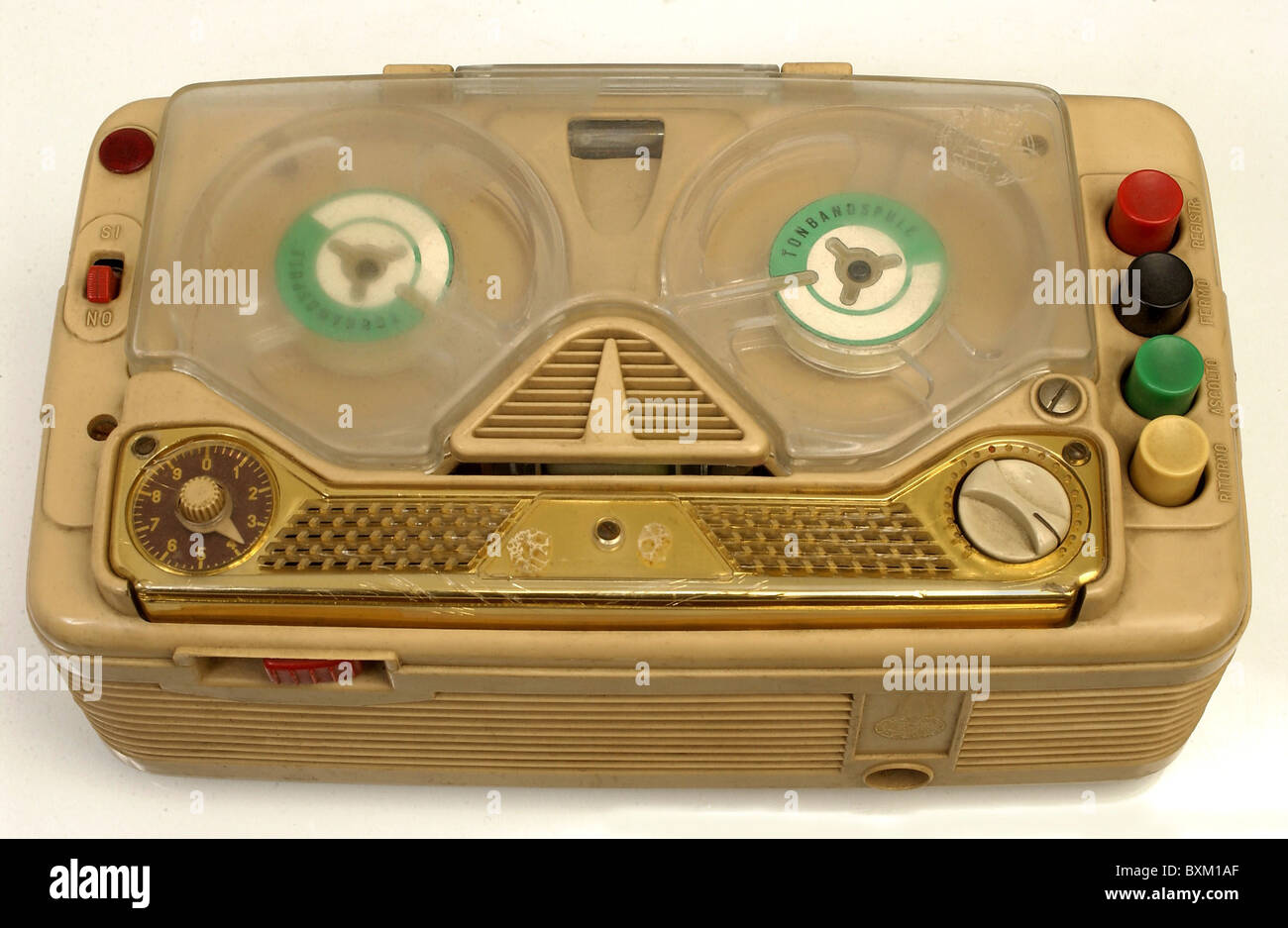 technics, tape recorder, Geloso G256, Italy, 1959, tape recorders, technics, historic, historical, 1950s, 50s, 20th century, compact, weight: 3 kilogram, mono, audio, device, Additional-Rights-Clearences-Not Available Stock Photo