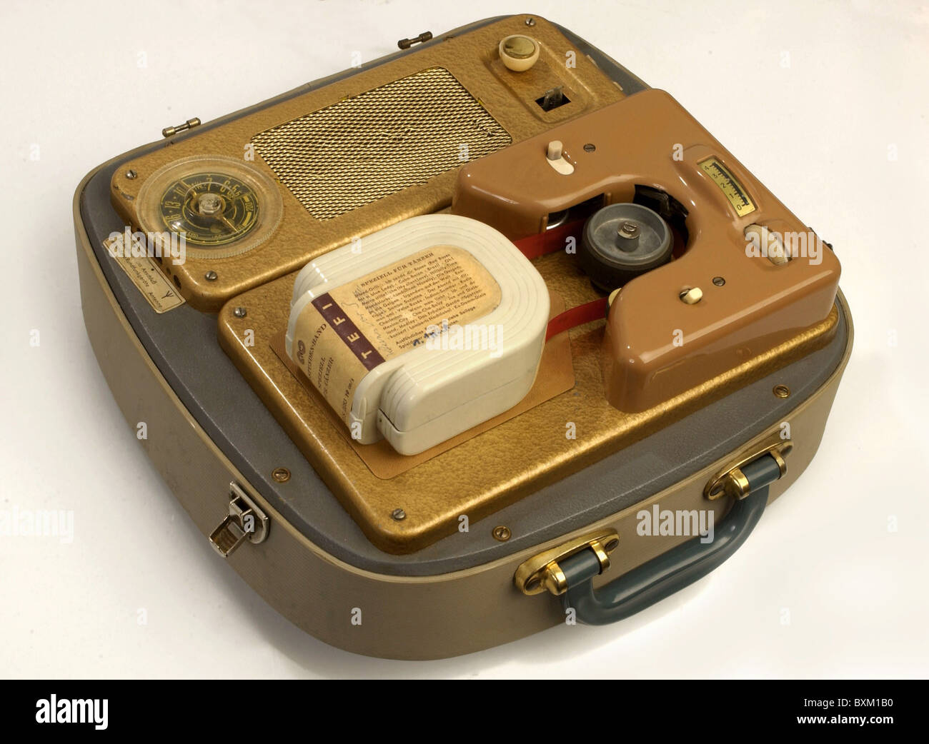 technics, record player with radio, portable Tefifon type U, record player  KC 1 combined with radio set, Germany, 1957,  Additional-Rights-Clearences-Not Available Stock Photo - Alamy