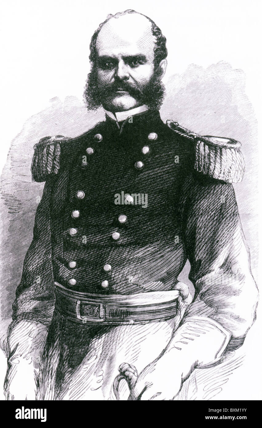 AMBROSE BURNSIDE (1824-1881) as a Union Army general in the American Civil War Stock Photo