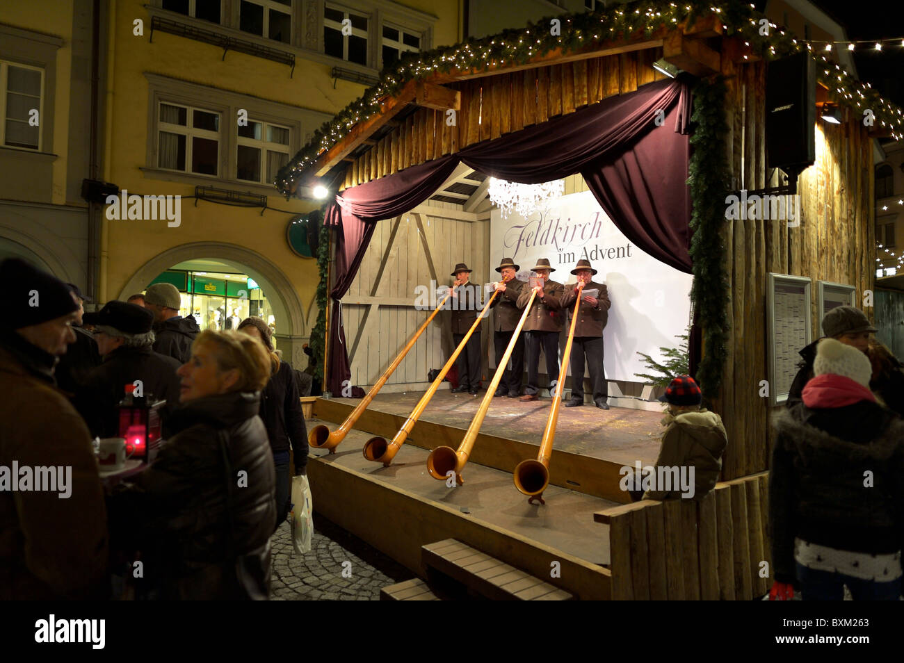 Welcome to the Christmas Market at Feldkirch, Austria AT Stock Photo