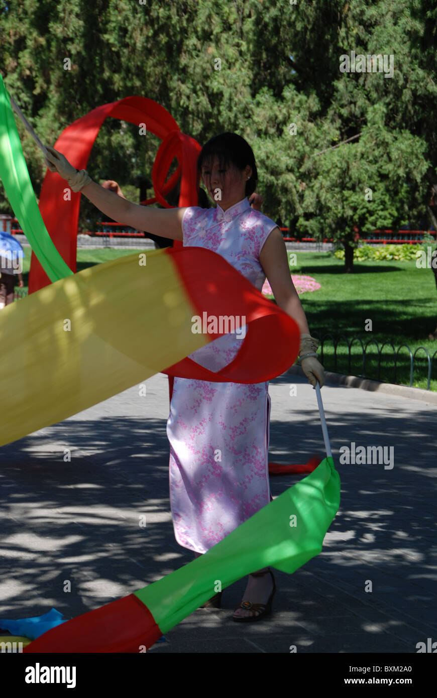 Music, Dance, Performance, Outdoor, Temple of Heaven Park, Beijing, China Stock Photo