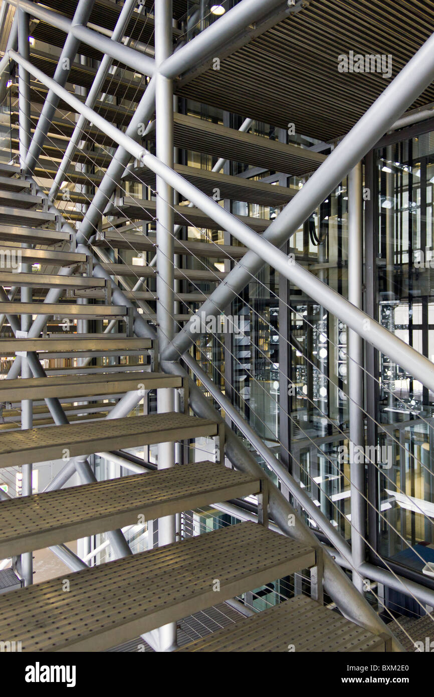 staircase, Institut du Monde Arabe building, Paris, France Stock Photo