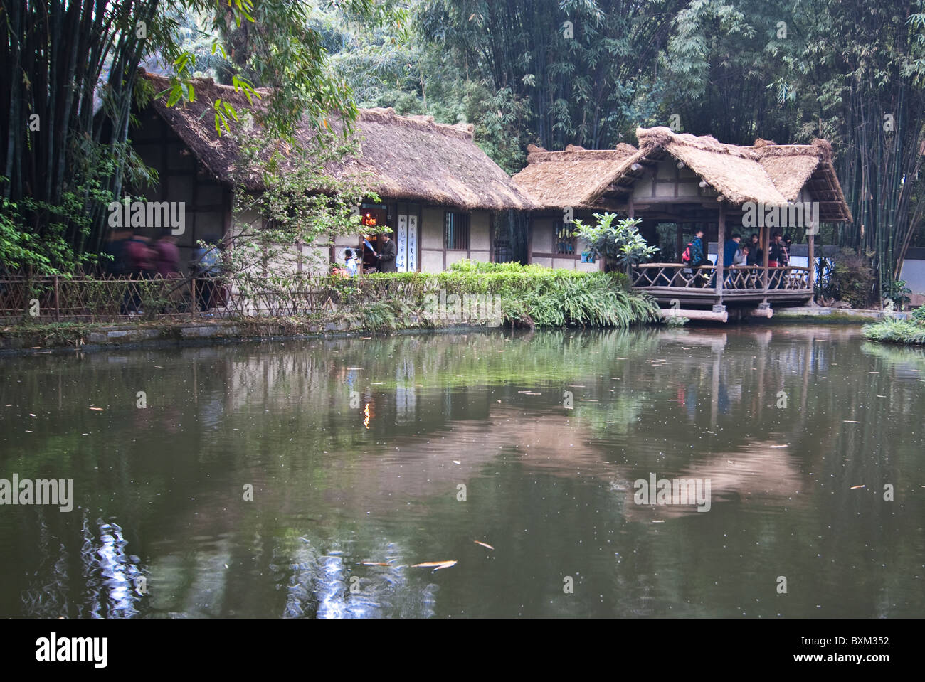China Sichuan Chengdu Lake At Du Fu Thatched Cottage Park And