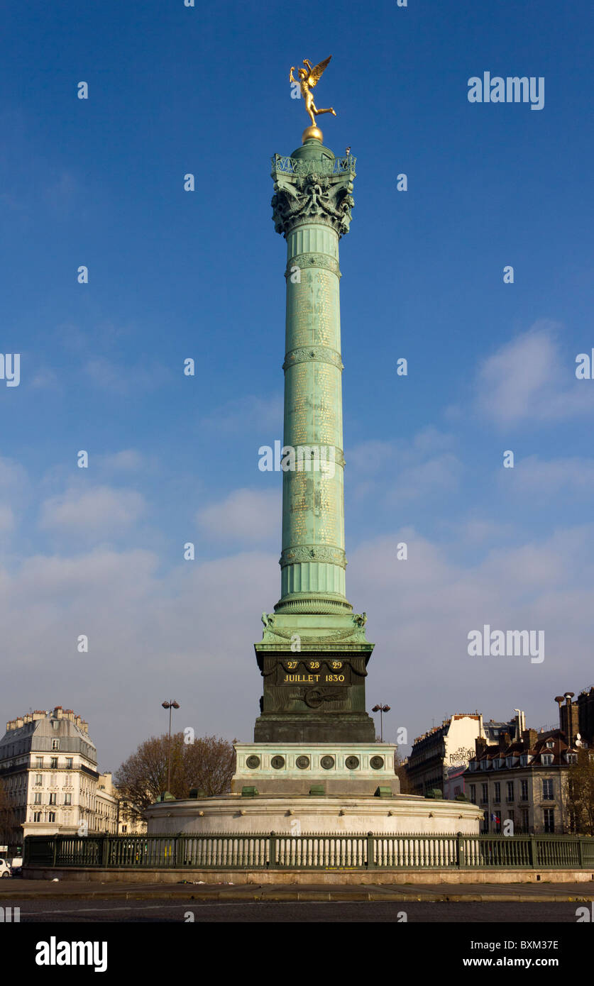 The July Column (Colonne de Juillet), Place de la Bastille, Paris, France Stock Photo