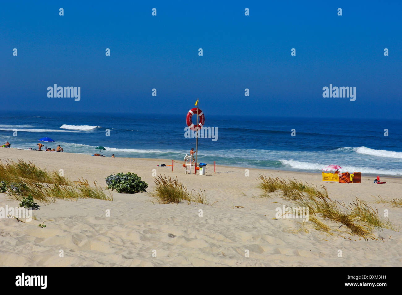 Costa Nova Beach. Aveiro, Beiras region, Portugal Stock Photo