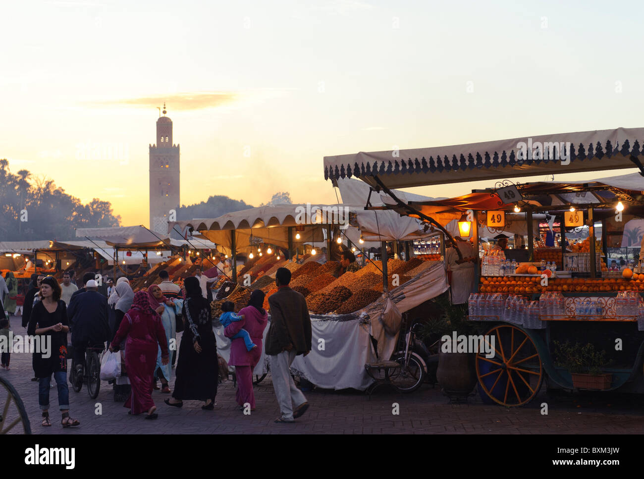 Life on Djemaa El Fna Square Stock Photo