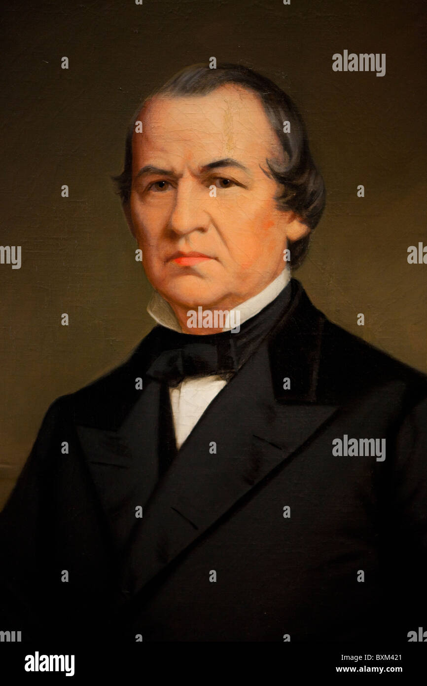 Painting of President Andrew Johnson by Washington B. Cooper Stock Photo