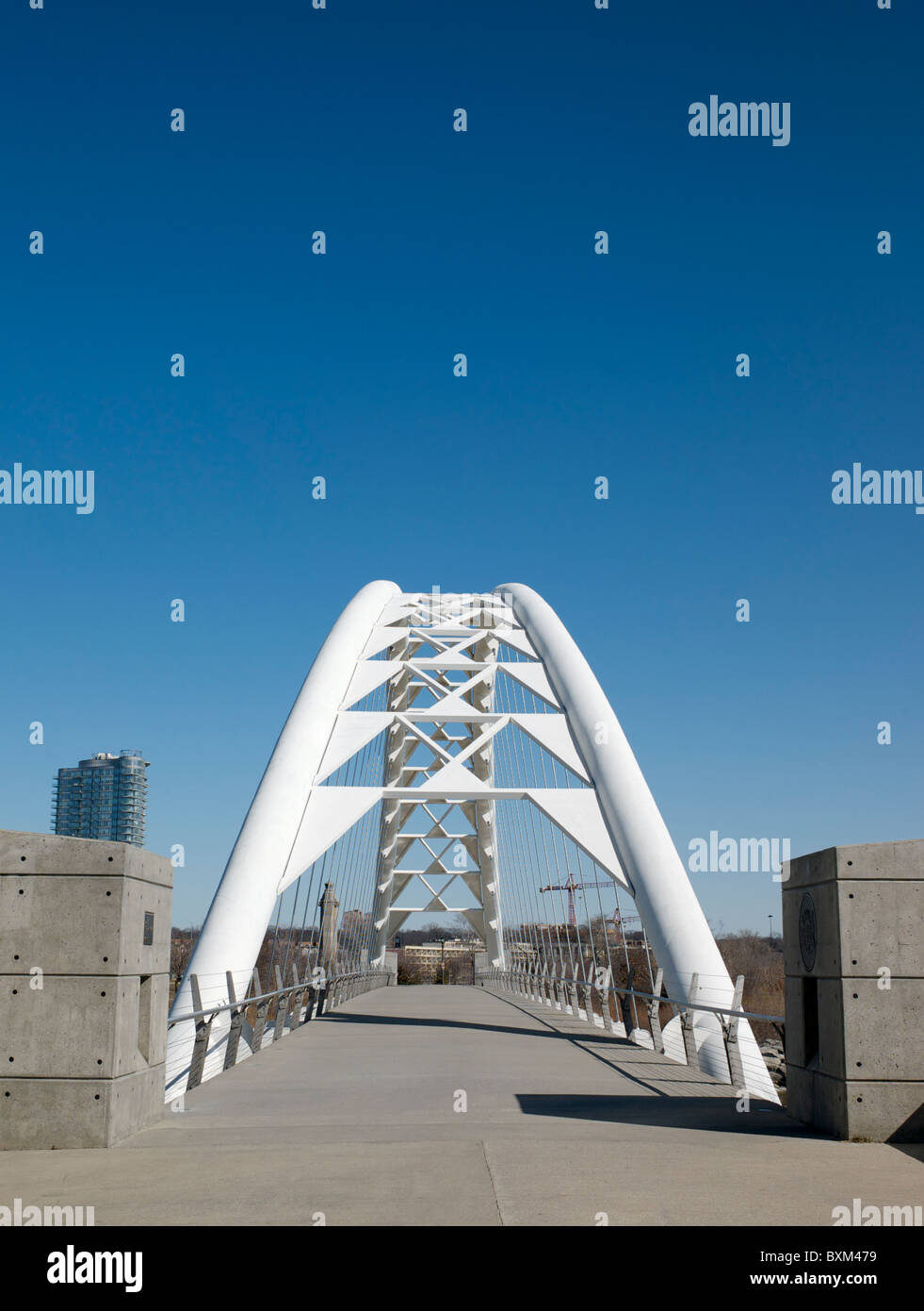 Pedestrian Suspension Bridge across the Humber River. Ontario, Canada