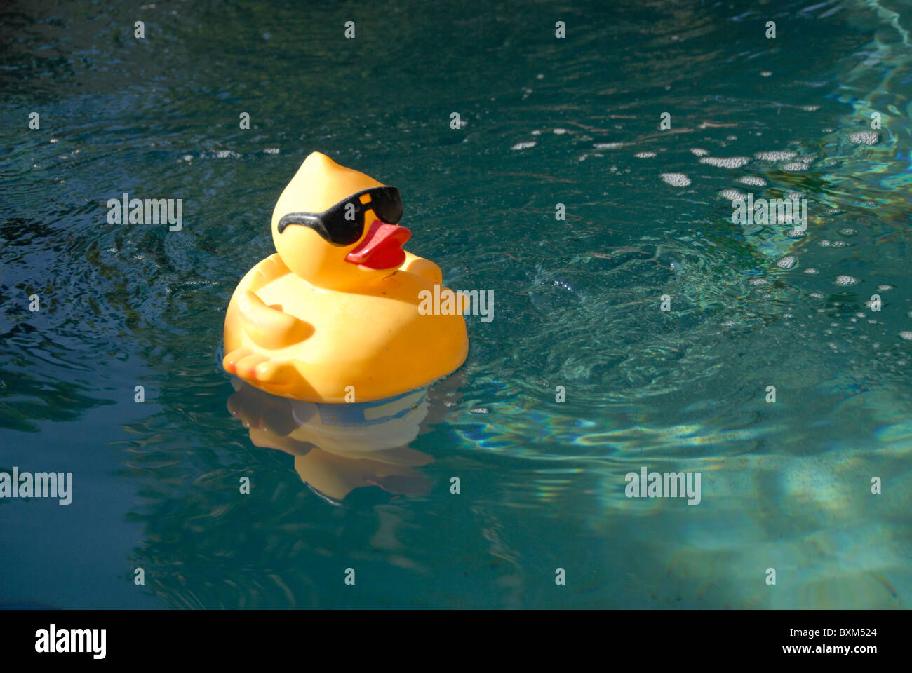 inflatable duck with sunglasses