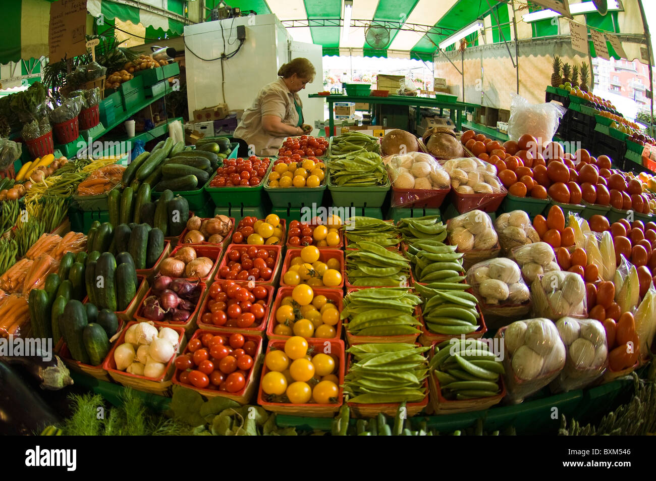 Montreal, Canada. Fruit and vegetable stand in the Atwater Market Stock Photo Alamy