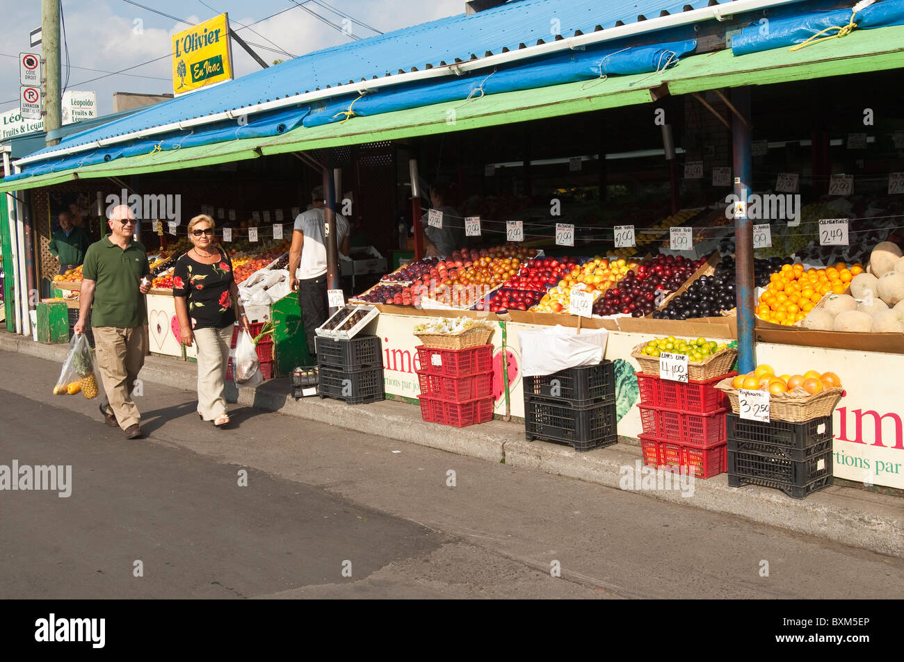 Montreal, Canada. Shoppers at Jean-Talon Market. Stock Photo