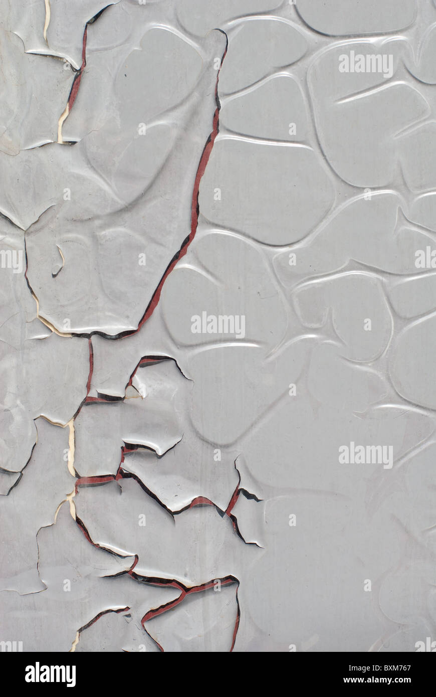 cracked bubbling grey plastic film on a glass window Stock Photo Alamy