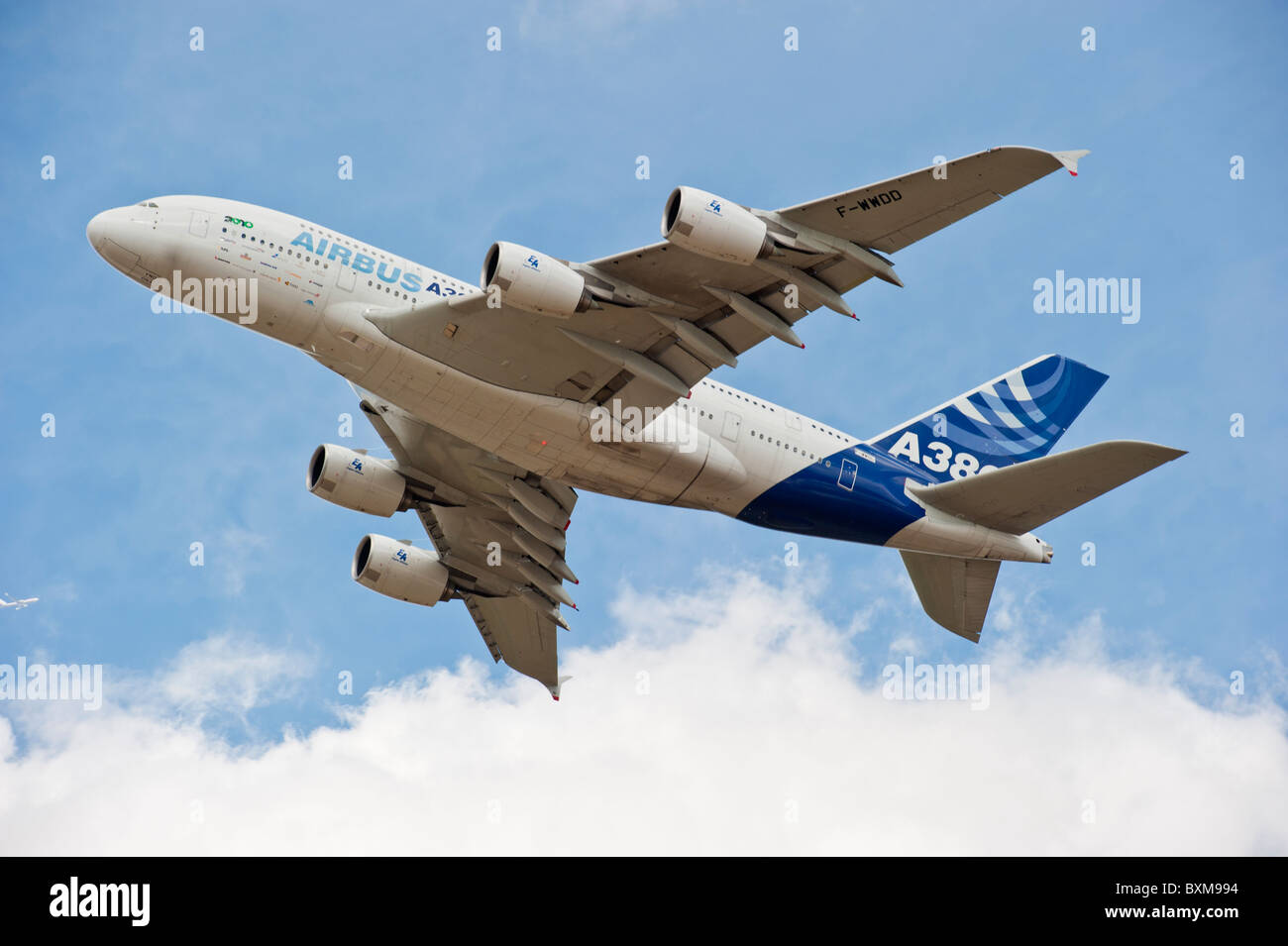 Airbus A380, the largest passenger airliner in the world. Stock Photo