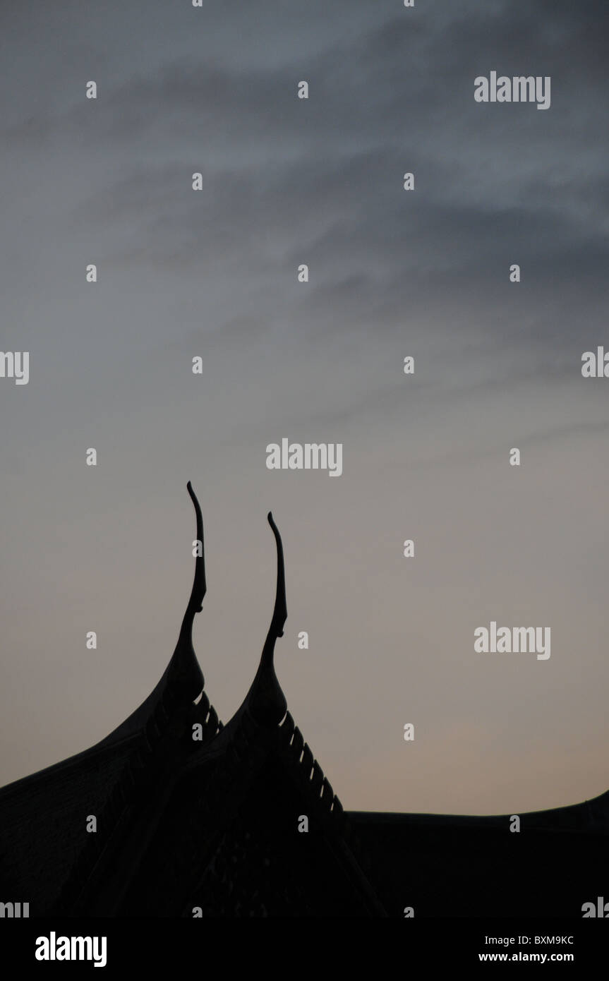 Silhouette Of A Temple When The Night Comes Stock Photo Alamy