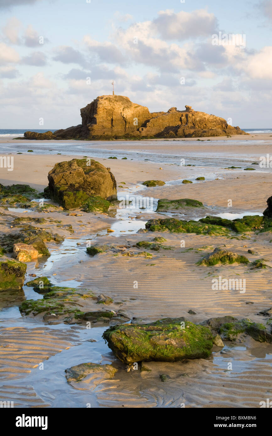 Chapel rock on perranporth beach hi-res stock photography and images ...