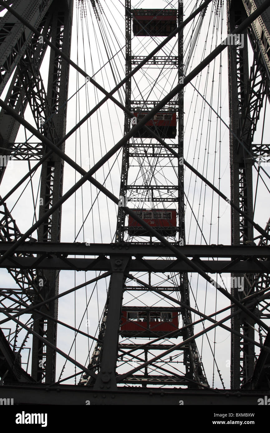 Prater ferris wheel, Wurstelprater amusement park, Wiener Prater park, Vienna, Austria Stock Photo