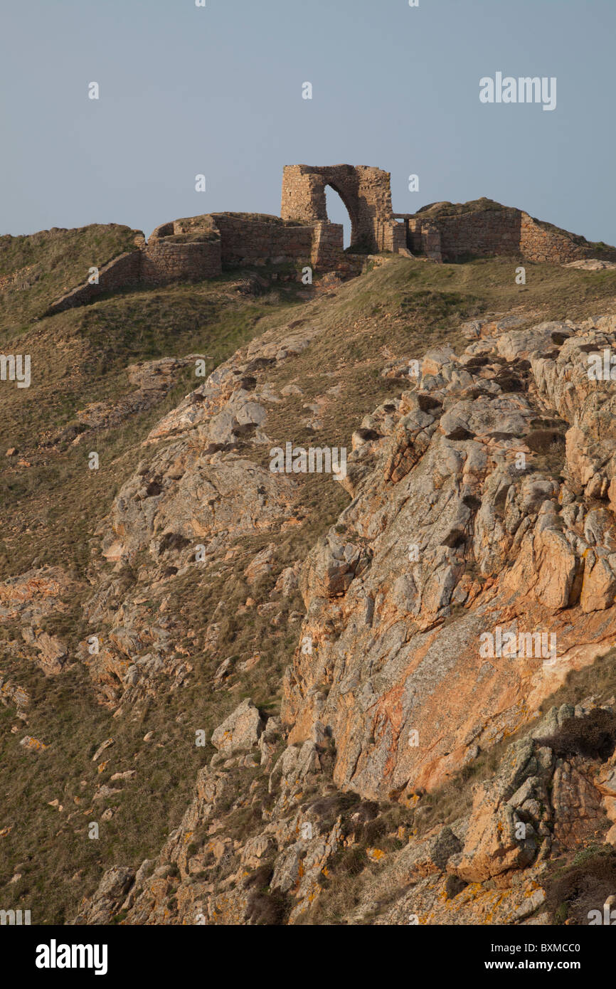 Grosnez Castle on the headland at Grosnez Jersey Stock Photo Alamy