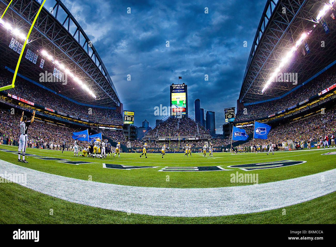 Qwest Field, Seattle Washington during a Seahawks game Stock Photo