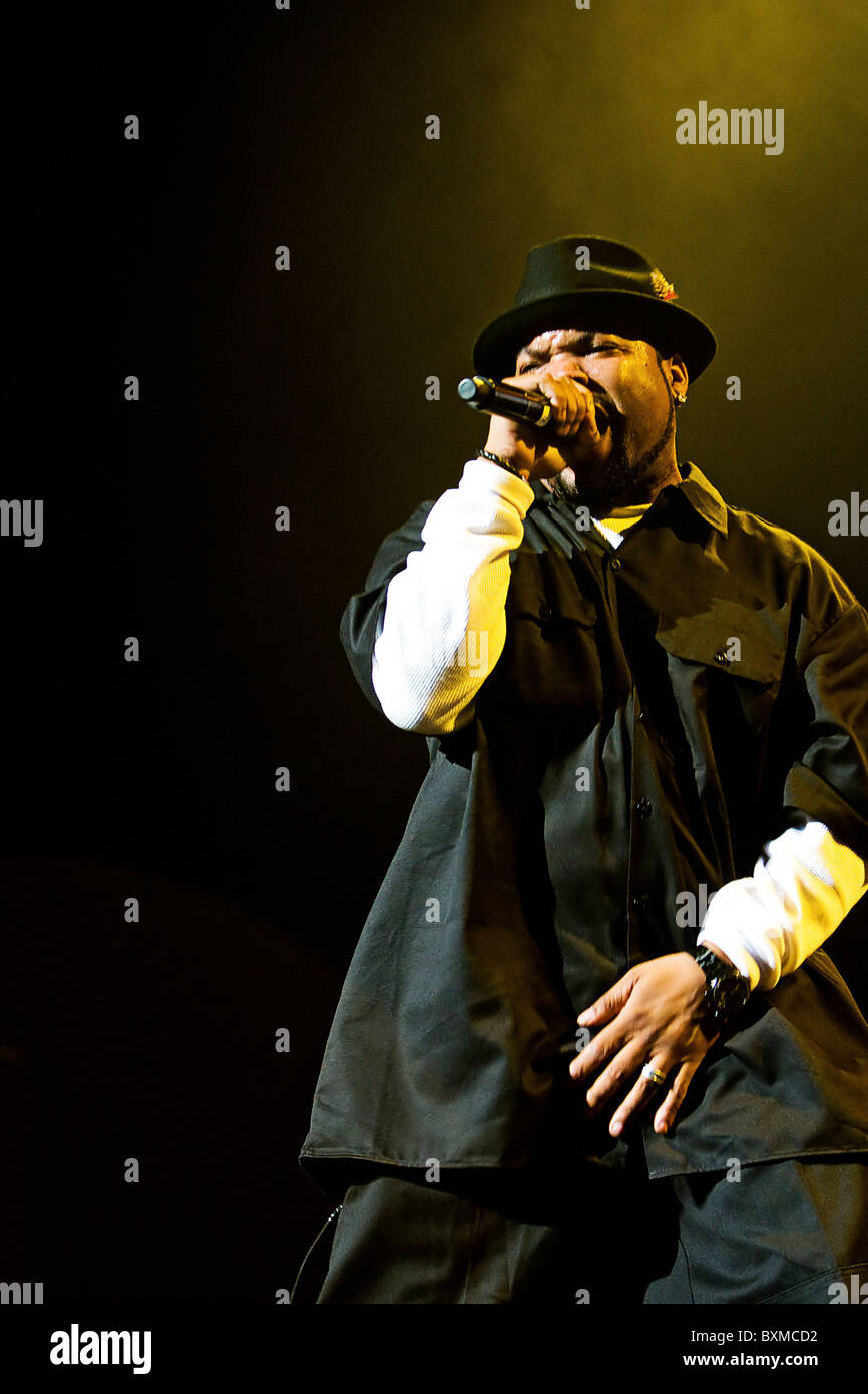 Rapper Ice Cube performing live in concert Stock Photo