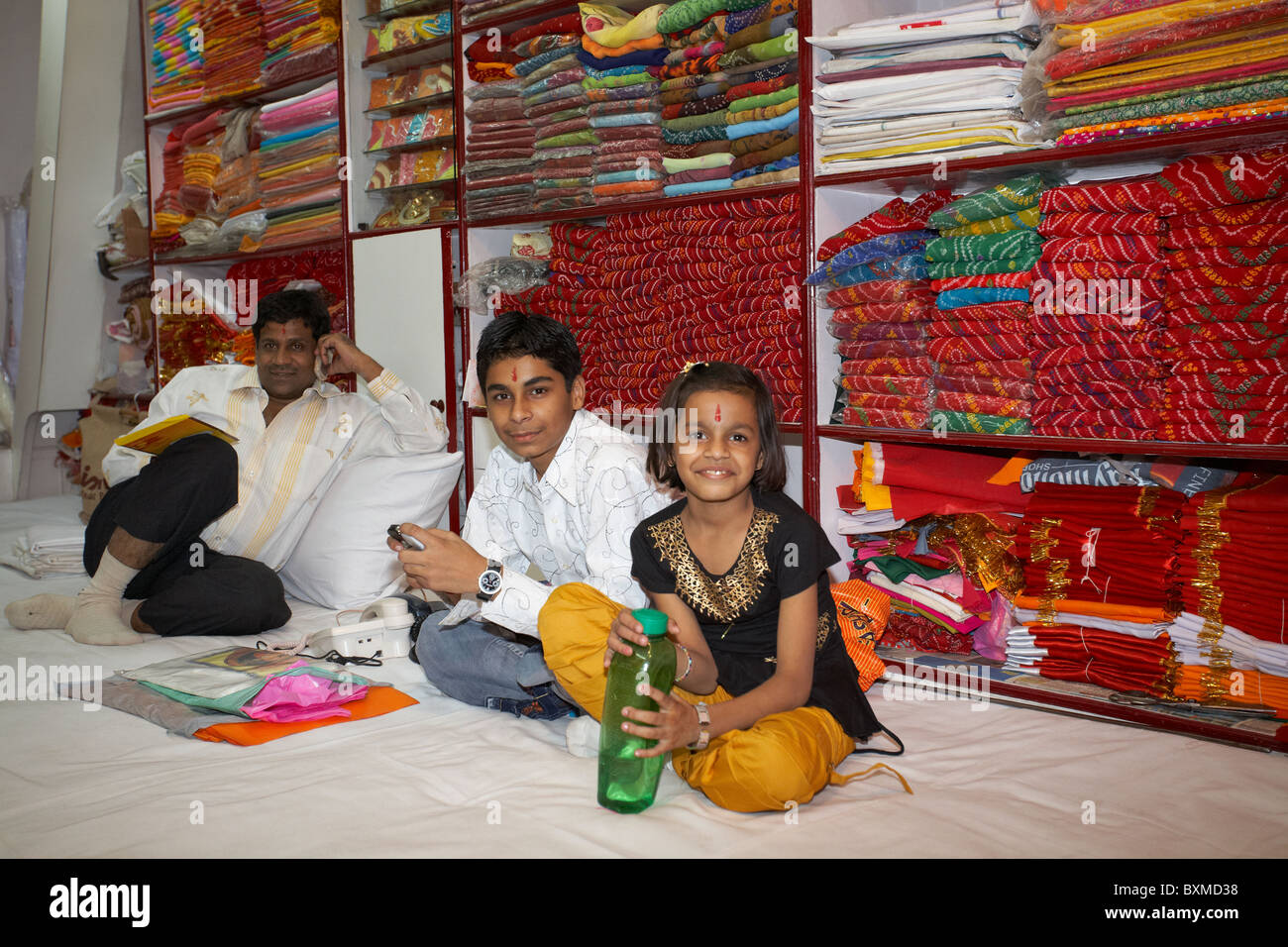 Johari Bazaar, Fabric Store, Jaipur, Rajasthan, India Stock Photo Alamy