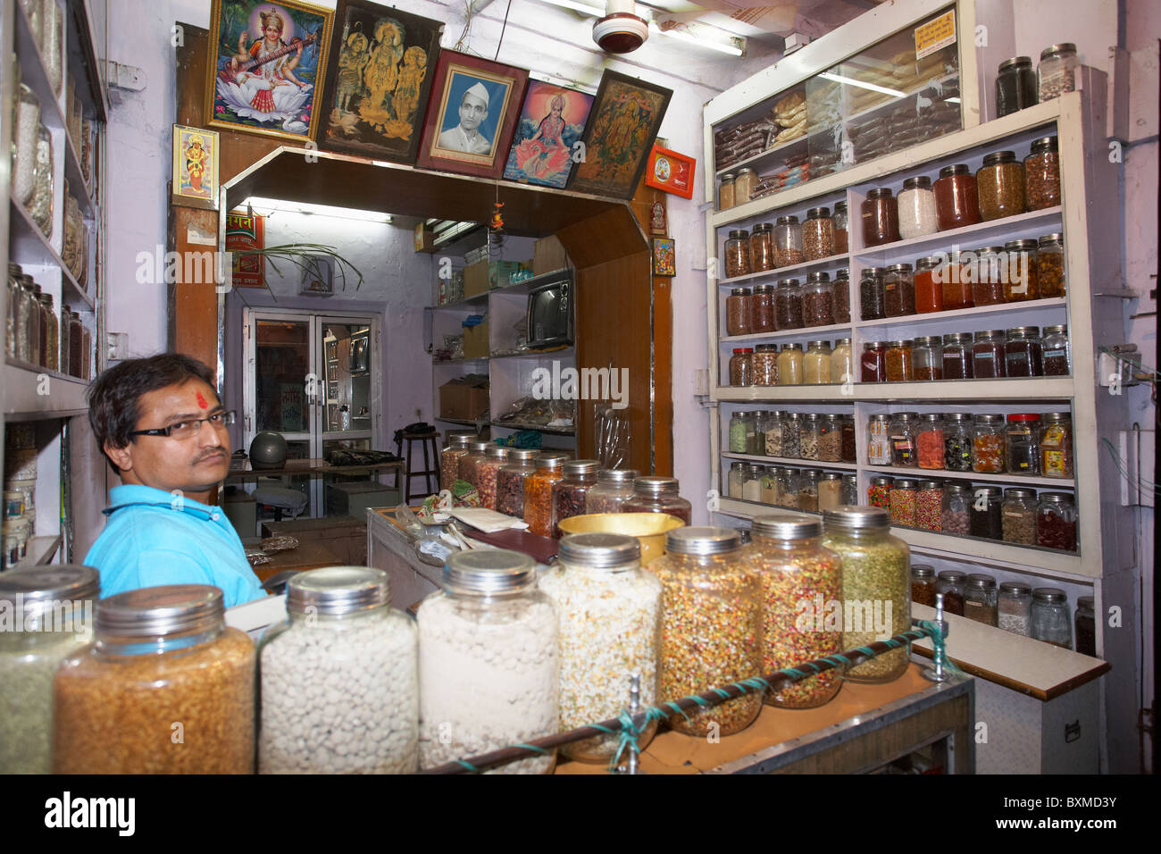 Spice store, Johari Bazaar, Jaipur, Rajasthan, India Stock Photo Alamy