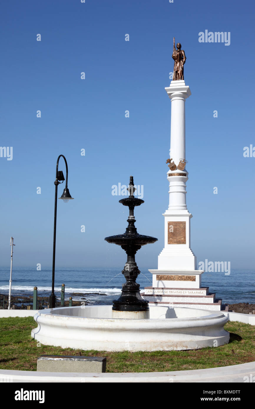 Monument to Croatian immigrants in Tarapaca region, Plaza Slava, Iquique , Region I, Chile Stock Photo