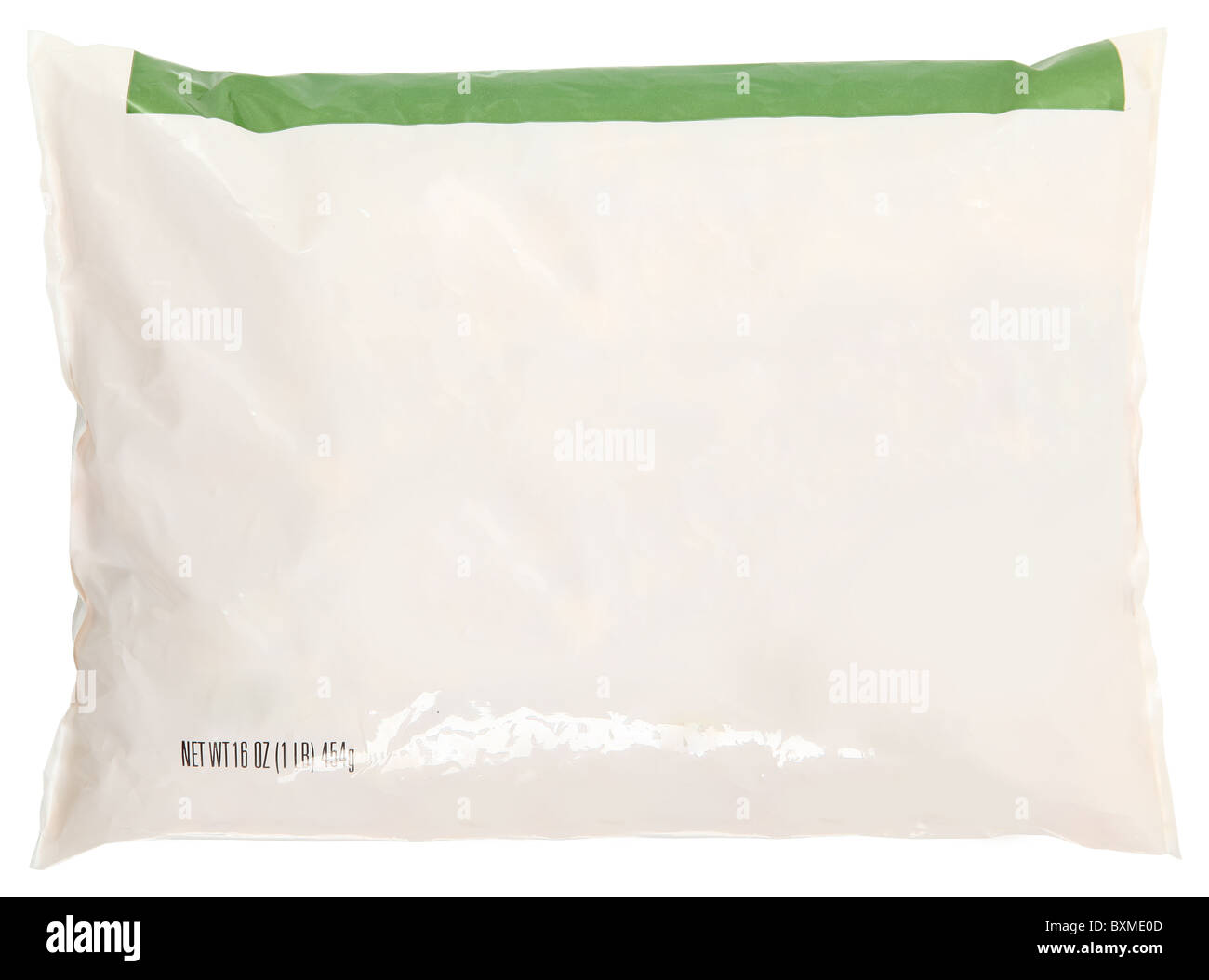 16 ounce bag with blank label frozen food package over white with clipping path. Stock Photo