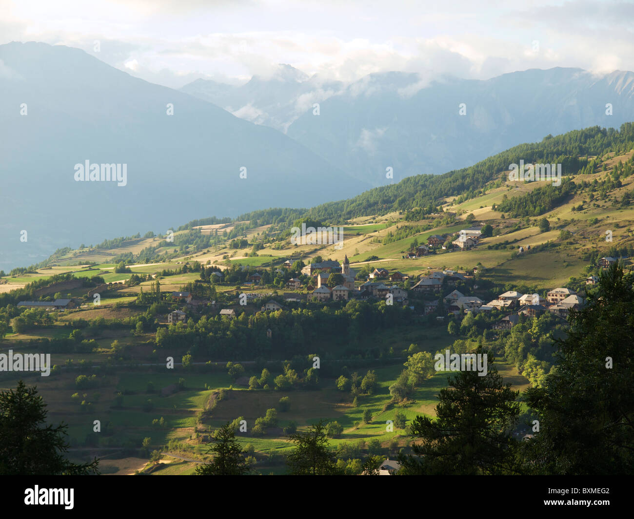 Les Orres, Hautes Alpes, France a picturesque village at 1600m altitude Stock Photo