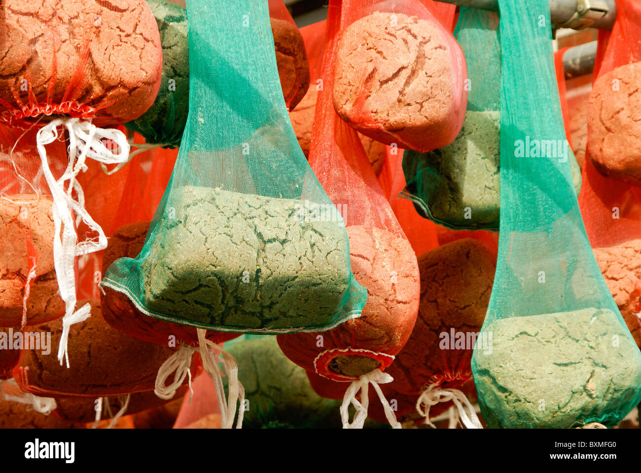 Dried bean paste for sale in Sunchang Traditional Gochujang Village, South Korea Stock Photo