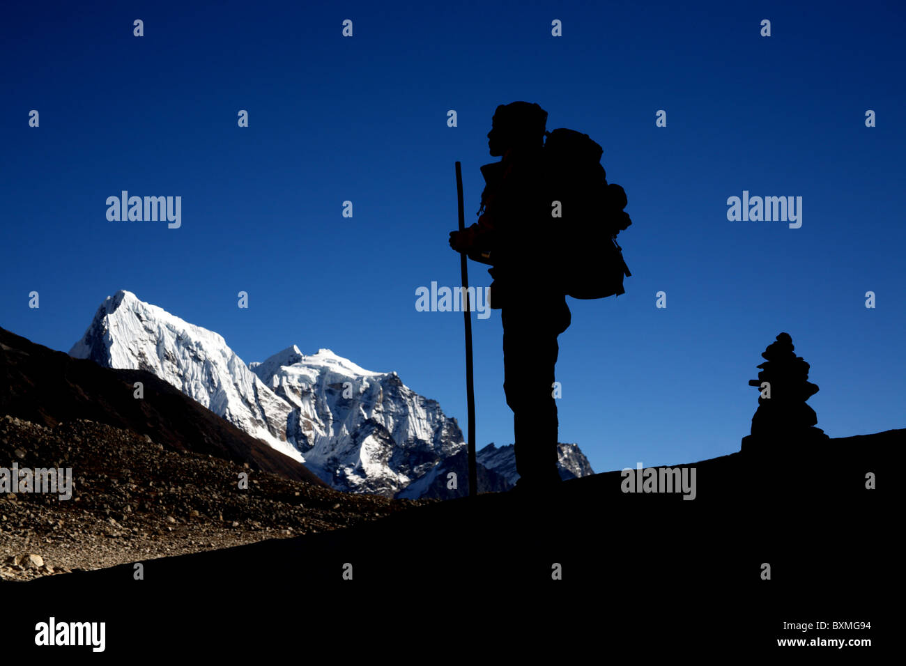 Trekking to the Everest Base Camp in Nepal Stock Photo
