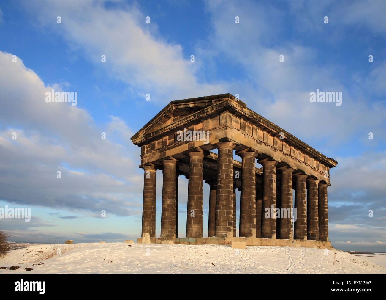 A Winter View Of Penshaw Monument Sunderland England UK Stock Photo a-winter-view-of-penshaw-monument-sunderland-england-uk-stock-photo