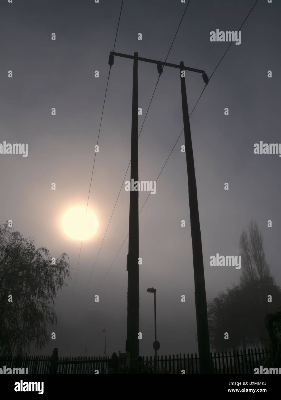 metal pylon carrying electricity supply power lines Stock Photo Alamy
