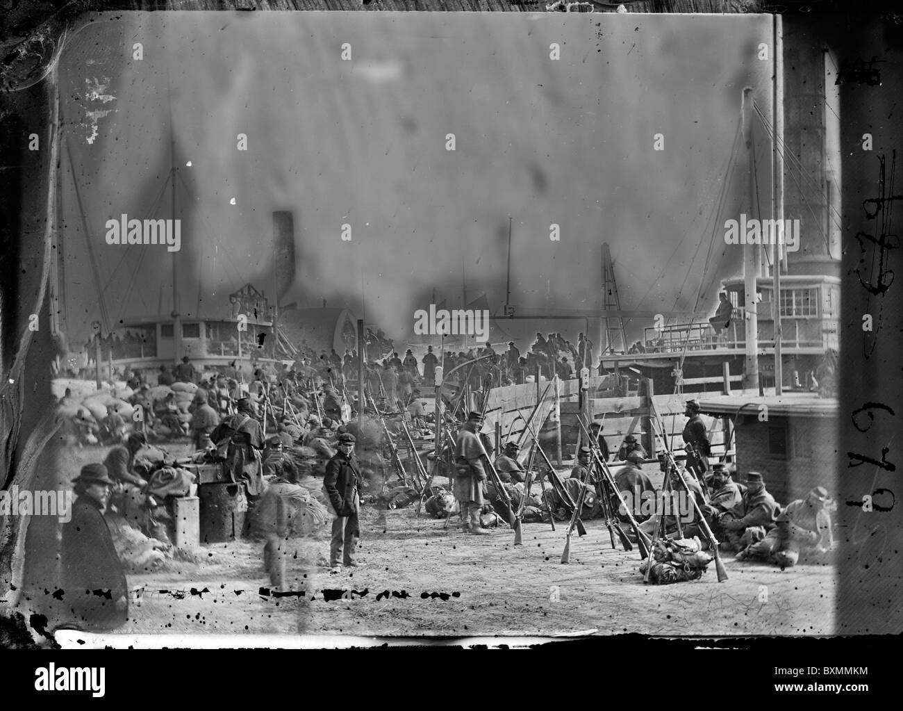 Aquia Creek Landing, Va. Embarkation of 9th Army Corps for Fort Monroe Stock Photo