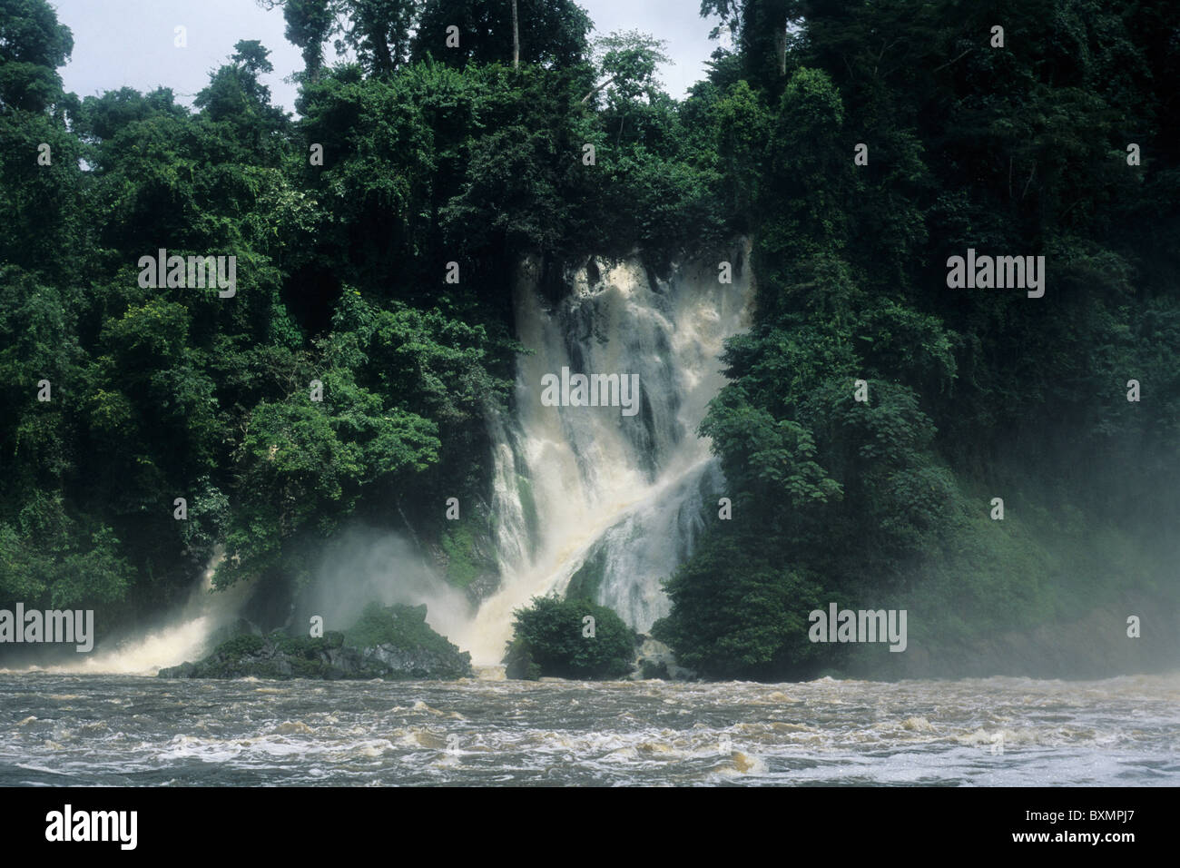 Mbini River Falls. ' MONTE ALEN  National Park '   Continental Region  EQUATORIAL GUINEA Stock Photo