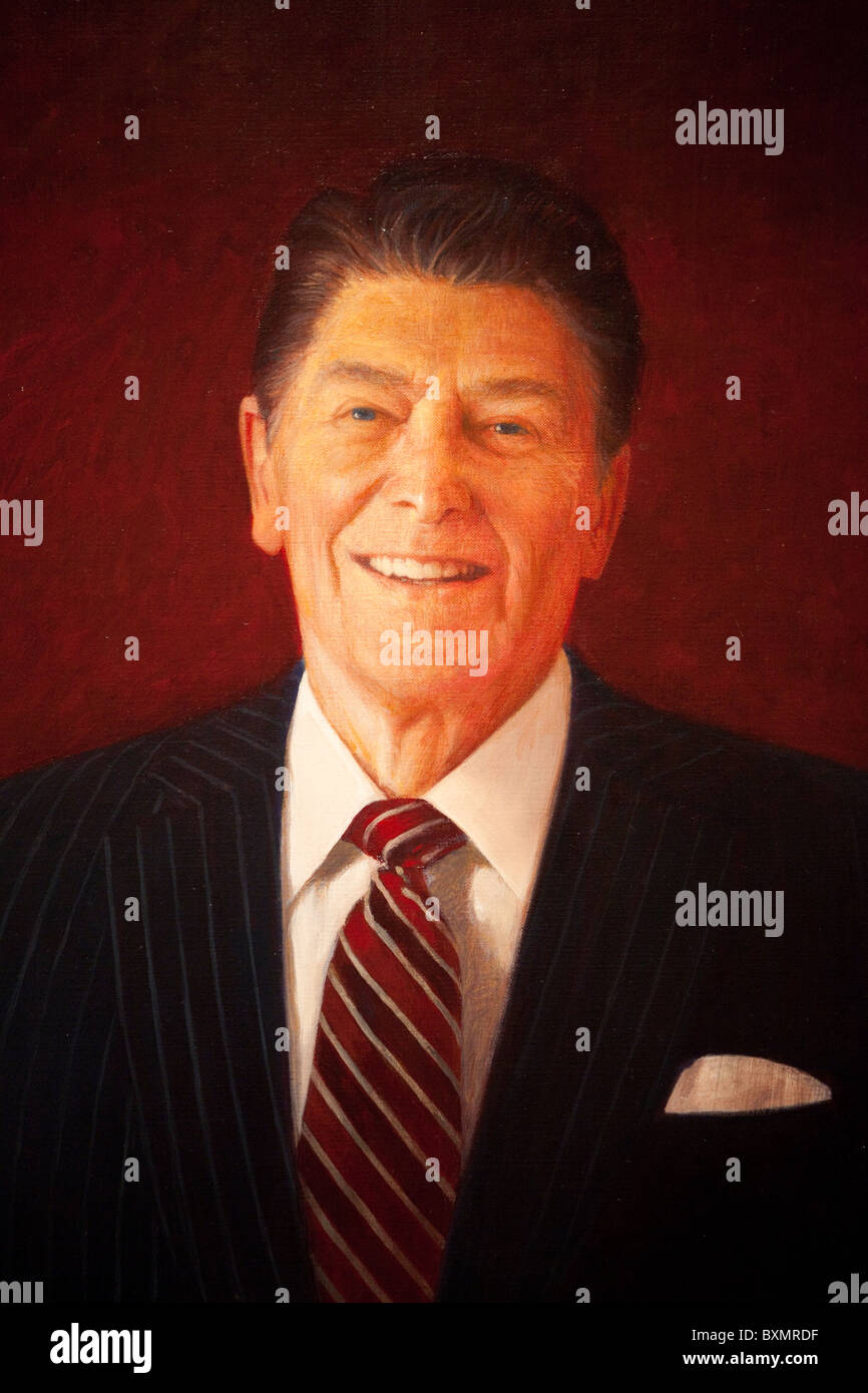 Portrait of President Ronald Reagan, by Henry C. Casselli Jr Stock Photo