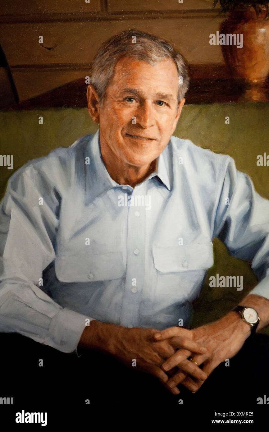 Portrait of President George W. Bush, by Robert Anderson Stock Photo