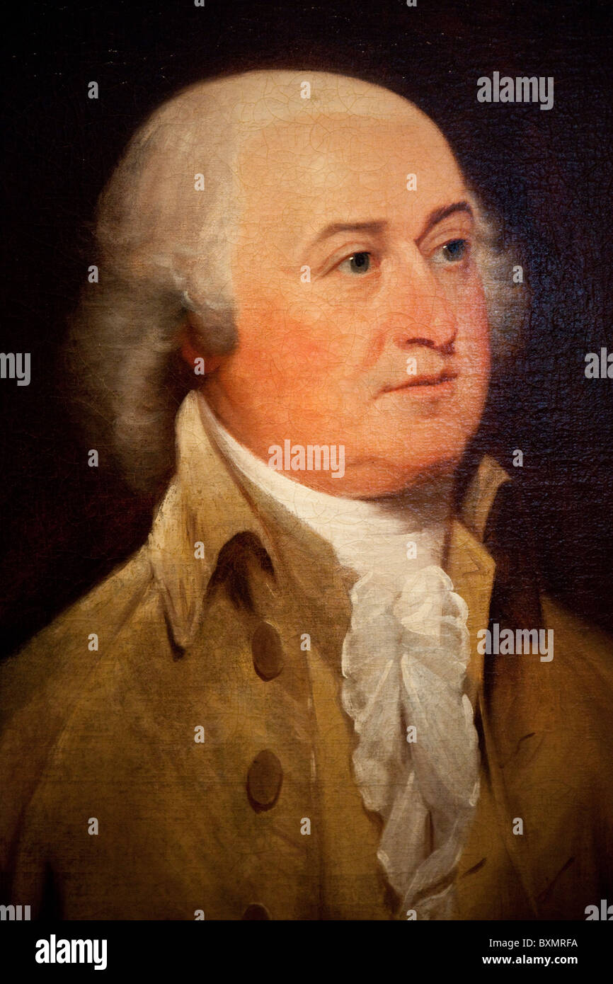 John Adams Portrait painted by John Turnbull in 1793 while Vice President of the US Stock Photo