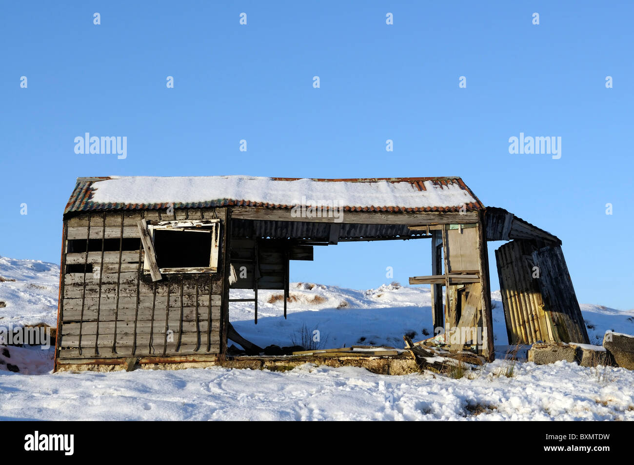 Old shieling at Achmore on the Isle of Lewis Stock Photo