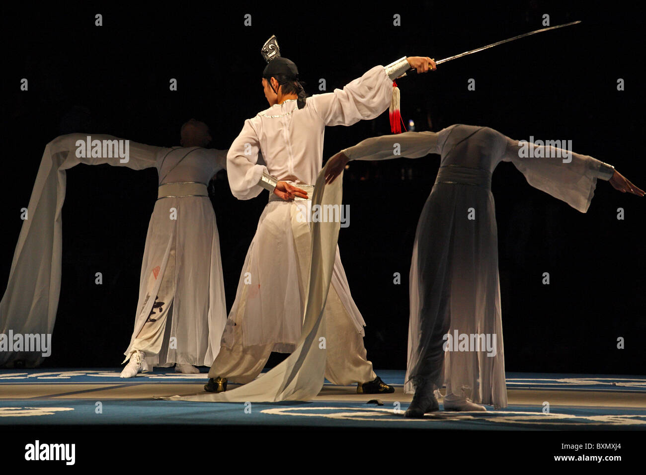 Chinese dancers during interval of Women's Fencing Finals, Olympic