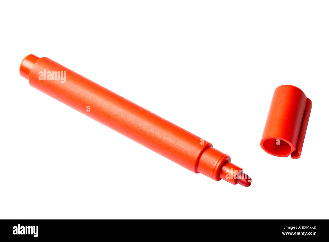 Red highlighter isolated on white background Stock Photo Alamy