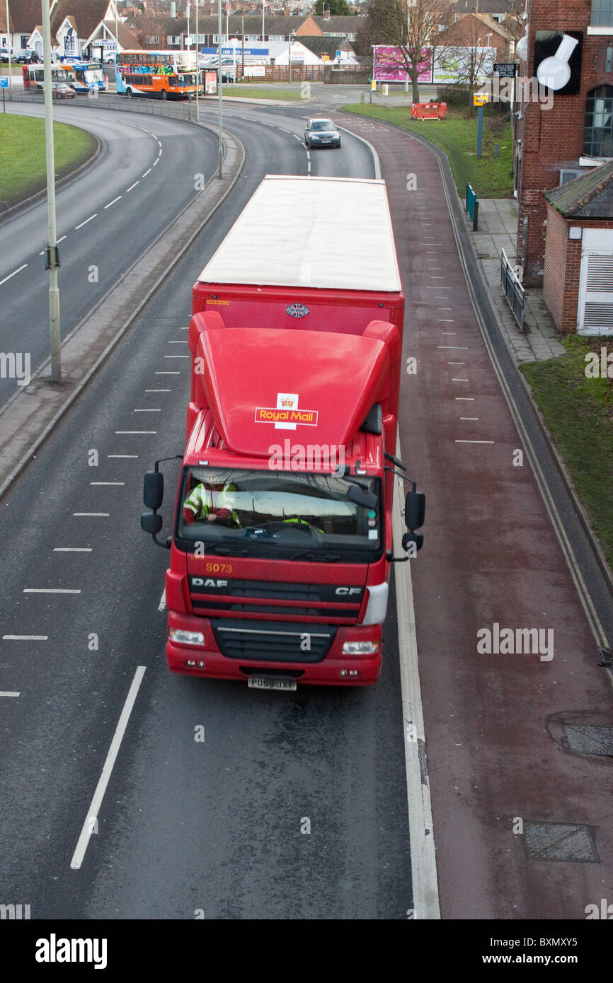 Royal Mail artic heading out of Canterbury on the Ring Road Stock Photo
