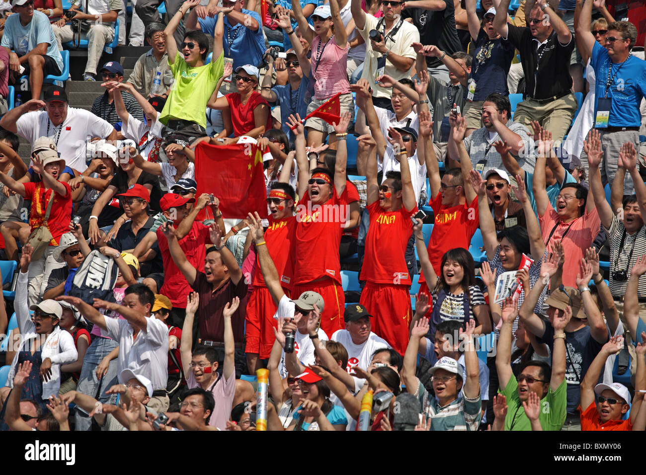 audience at Beach Volleyball Finals, Beijing Olympics, China Stock