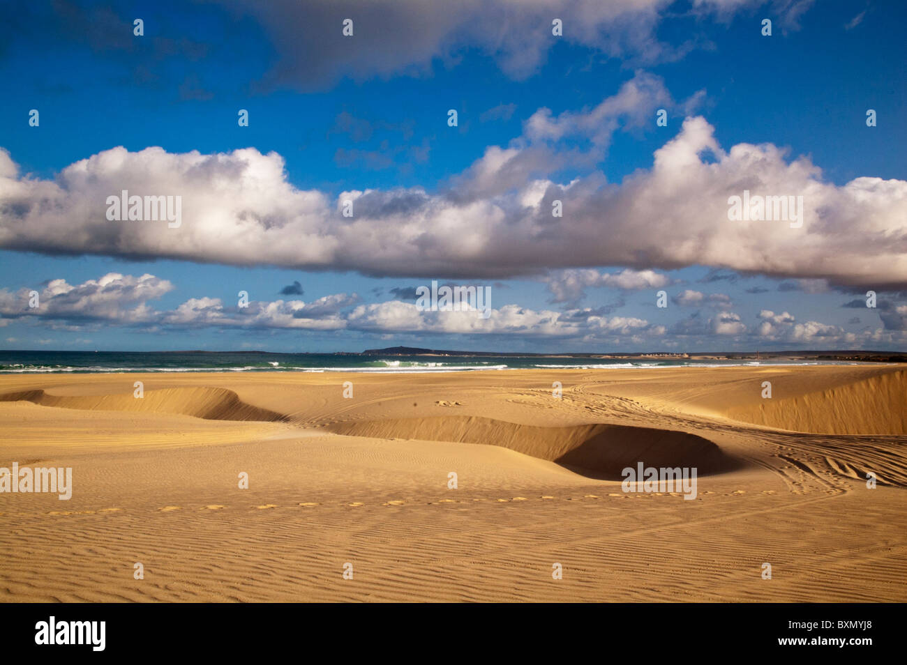Sand dunes on Chaves beach, Sal Rei, Boa VIsta, Cape Verde Stock Photo
